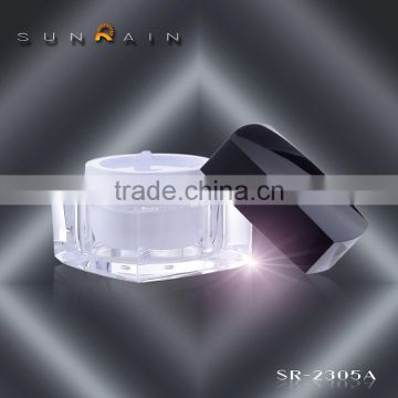 Square plastic acrylic jar cosmetic 15 30 50