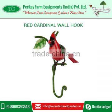 Creative and Antique Design Wall Hook With Red Cardinal Mounted on Top photo-2
