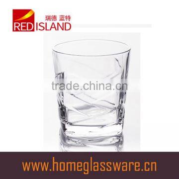300ml Clear Glass Cup With Small Bubbles at the Bottom and Embossed Letter for Drinking photo-3