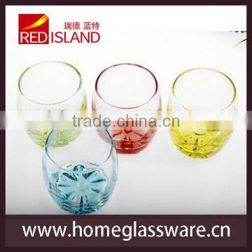 elegant colorful glass beer cup