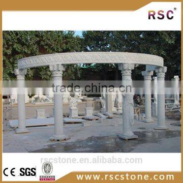 Big round marble gazebo with lady statue carving