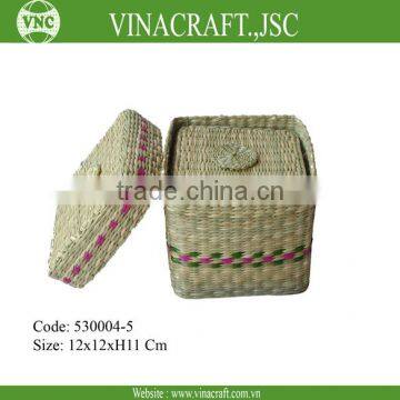 Rectangular seagrass storage box