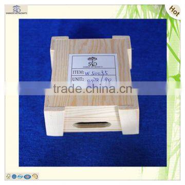 Small Unfinished Carved Pine Wooden Storage Box photo-4