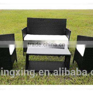 Outdoor patio rattan garden relaxing conversation chair table set&two seater chair