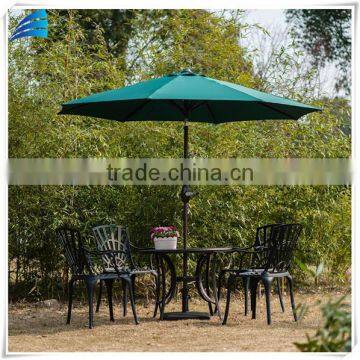 UV Resistant Treated Polyester Fabric, Waterproof,fade Resistant Patio Dark Green Garden Line Umbrella photo-2