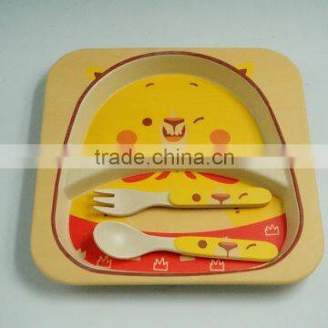 Green Best Selling Baby Bowl, Spoon Bowl Cup Bamboo Fiber Eco-friendly Baby Dinner Set photo-5