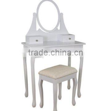 Make Up Table With Bench, Wooden Dressing Table With Mirror and Stool, Bedroom Wooden Furniture photo-4