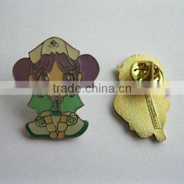 Hard enamel portrait pin badge
