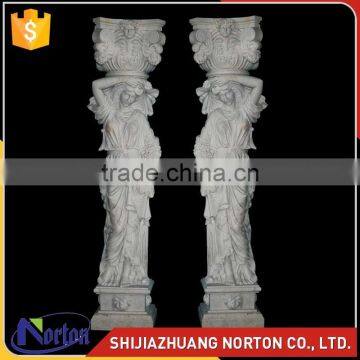 hand carved decorative roman pillar garden stone pillars NTMF-C249S