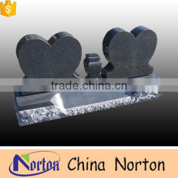 China natural black heard granite marble tombstone for cemetery NTGT-016L