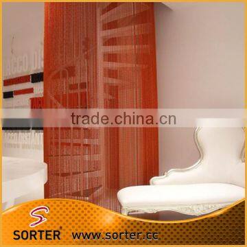 Chain link metallic cascade coil drapery wire mesh curtains