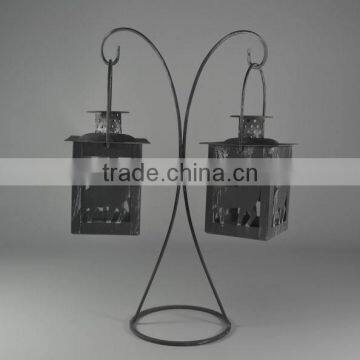 Metal Stand With Two Christmas Deer Lantern photo-4