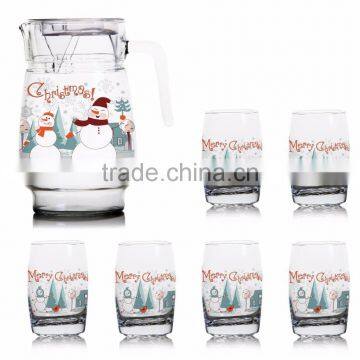 1300ml 1400ml Halloween Christmas Fruit Color Printing Jug and 6pcs Cups Set photo-2