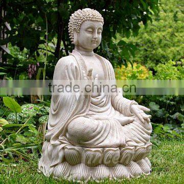 China Factory Supply Estern Style Natural White Marble Buddha Statues Garden for Sale photo-3