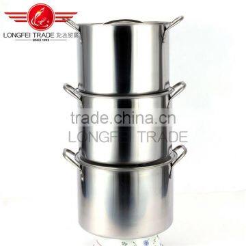 Hot Selling eco-friendly 3pcs Stainless Steel Pot /Deep Soup Pot