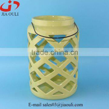 2016 Hot home decoration ceramic lantern, candlestick holder