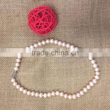9-9.5 mm Pink Button Freshwater Pearl Necklace photo-2