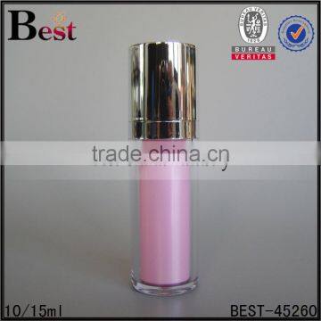 10ml 15ml Pink Cylindrical Shape Airless Cosmetic Pump Bottle High Quality Plastic Pump Bottle Hot Sale photo-3