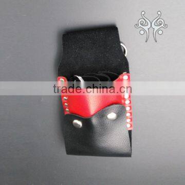 Black Salon PU Leather Hairdressing Scissors Clips Hair Cutting Combs Holster Holder Case Pouch Bag Barber photo-2