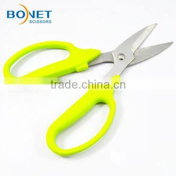 S39033G 6-3/4" CE Certificated 2.5mm Stainless Steel Best Household Fluorescence Green Handle Scissors Importers photo-4