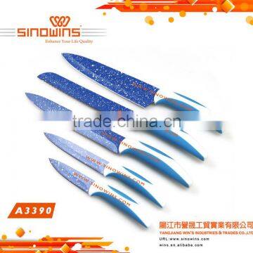 Fashionable and Durable 5pcs Non-stick Coating Knife Set