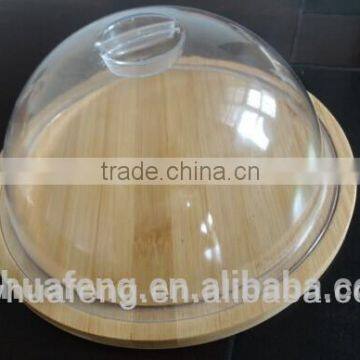 2016 Nwe Design Bamboo Cheese Board With Plastic Dome