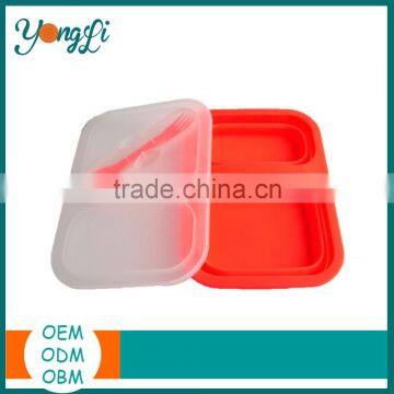 Kitchenware Silicone Plastic Food Container 2 Compartments photo-2