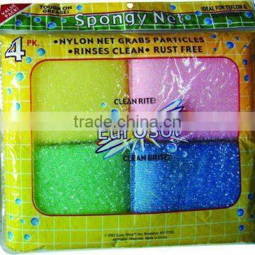 Kitchen Fast Cleaning PU Sponge Scouring Pad, Skin Friendly Sponge Scouring Scrubber