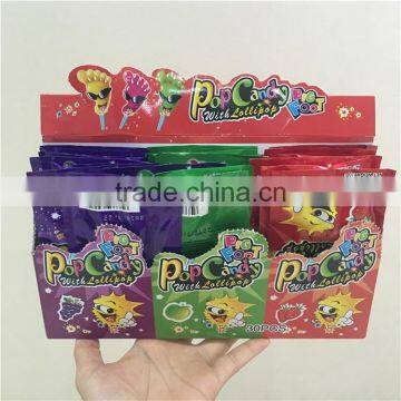 13g Popping+Lollipop Mixed Flavors Big Foot Pop Candy With Lollipop photo-5