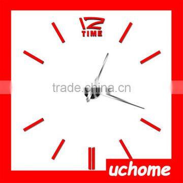 UCHOME DIY Large Wall Clock 3D Sticker Home Office Decor 3D Wall Clock