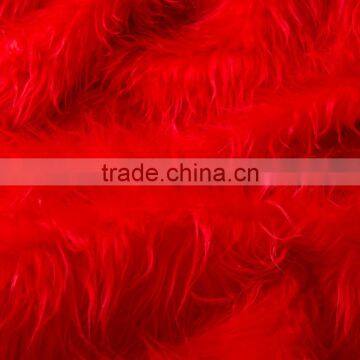 2015 Long Hair Red Artificial Wool Fabric