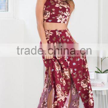 Latest Formal Skirt and Blouse Patterns for Ladies 2017 Summer Beach Fashion Two Piece Sets photo-2