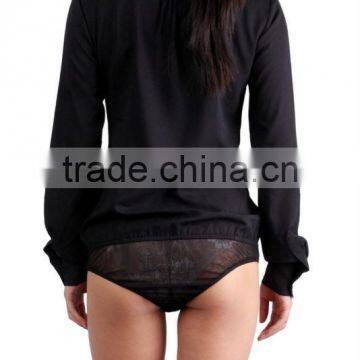 2015 New Fashion Ladies Formal Black Top photo-2