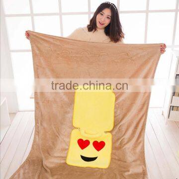 Hot Selling Warm Muslin Popular Cute Emoji Pillow Blanket for Wholesale photo-2