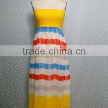 OEM hot sale comfortable print off-shoulder women long beach dress