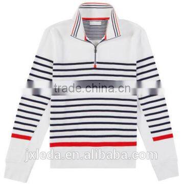 Cheap OEM service dry fit striped quarter zip pullover long sleeve polo shirt