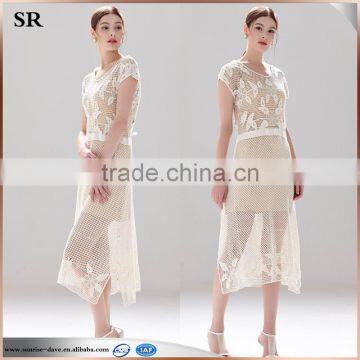 Machine Crochet Popular Ladies Long Evening Party Fashion Dress photo-2