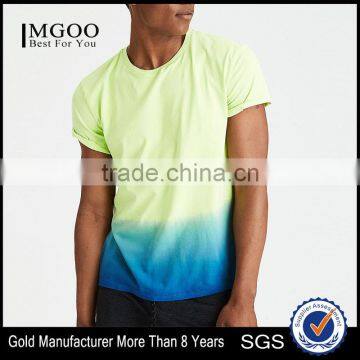MGOO Wholesale Mens Dip Dye T Shirt Cheap Round Neck Slim Fit Fashion T Shirts