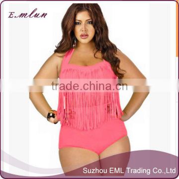 2016 Colorful plus Size Swimsuit Women high cut pretty one piece swimsuit