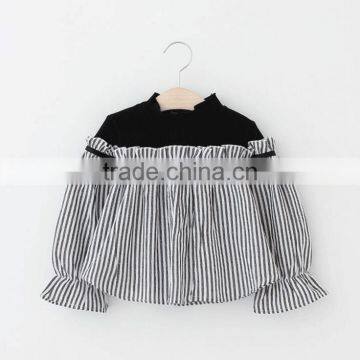 2-7 Years Wholesale 2017 New Style Girls Patchwork Shirt Cotton Long Sleeve Autumn Fashion Girls Blouses photo-3