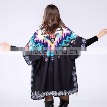 2015 Winter Women Cashmere Wool Scarf Poncho Cape Cloak Large Scale Blanket Plaid Cashmere Shawl photo-3