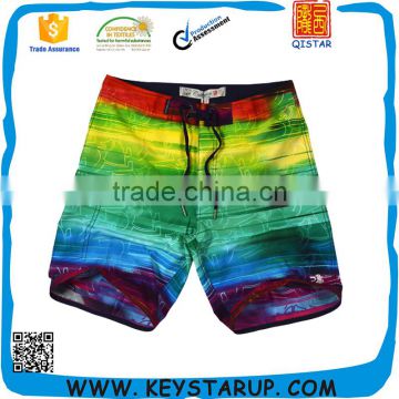 Men Hawaiian Beach Shorts Gradient Printed Polyester Men Beach Short