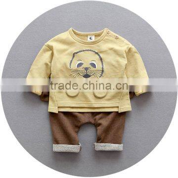 S17675A Children Clothes Boy Clothing Set Long Sleeve Tops+pants Baby Boy Clothes 2pcs Set photo-3