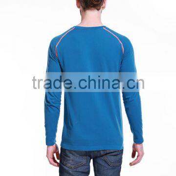 High Quality Men Seamless o Neck Black Long t Shirt photo-2