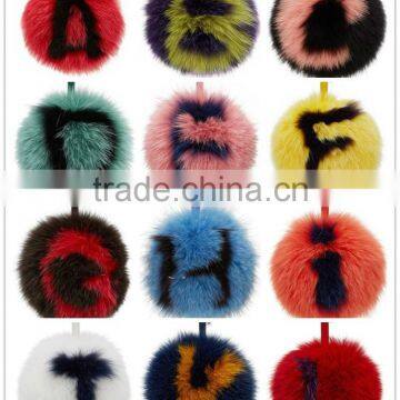 Myfur Customized 26 English Letters Fox Body Fur Made Lady Bag Charm Keychain photo-5