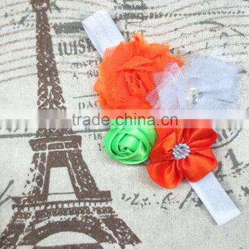 Wholesale Boutique Baby Girl Toddler Elastic Hair Band Shabby Chic Flower Headbands photo-2