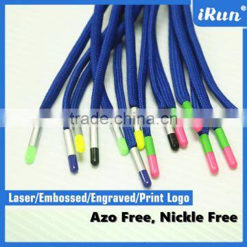 Customized Strings Metal Aglets for Lace - Zinc-Alloy Metal Aglets for Shoes Decoration - Custom Laser Logo Metal Aglet Crimp