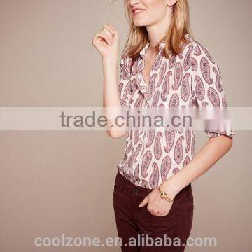 Fashion Elegant Mature Long Sleeve Floral Print Blouse for Middle Aged Women photo-5