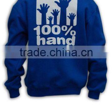Great Workmanship Blue Thick Fleece Pullover Crewneck Sweatshirt photo-4