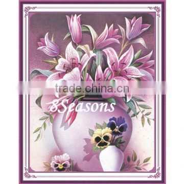 Handmade Pink Flower Pattern Embroidery Diamond Painting DIY Kit Cross Stitch For Living Room